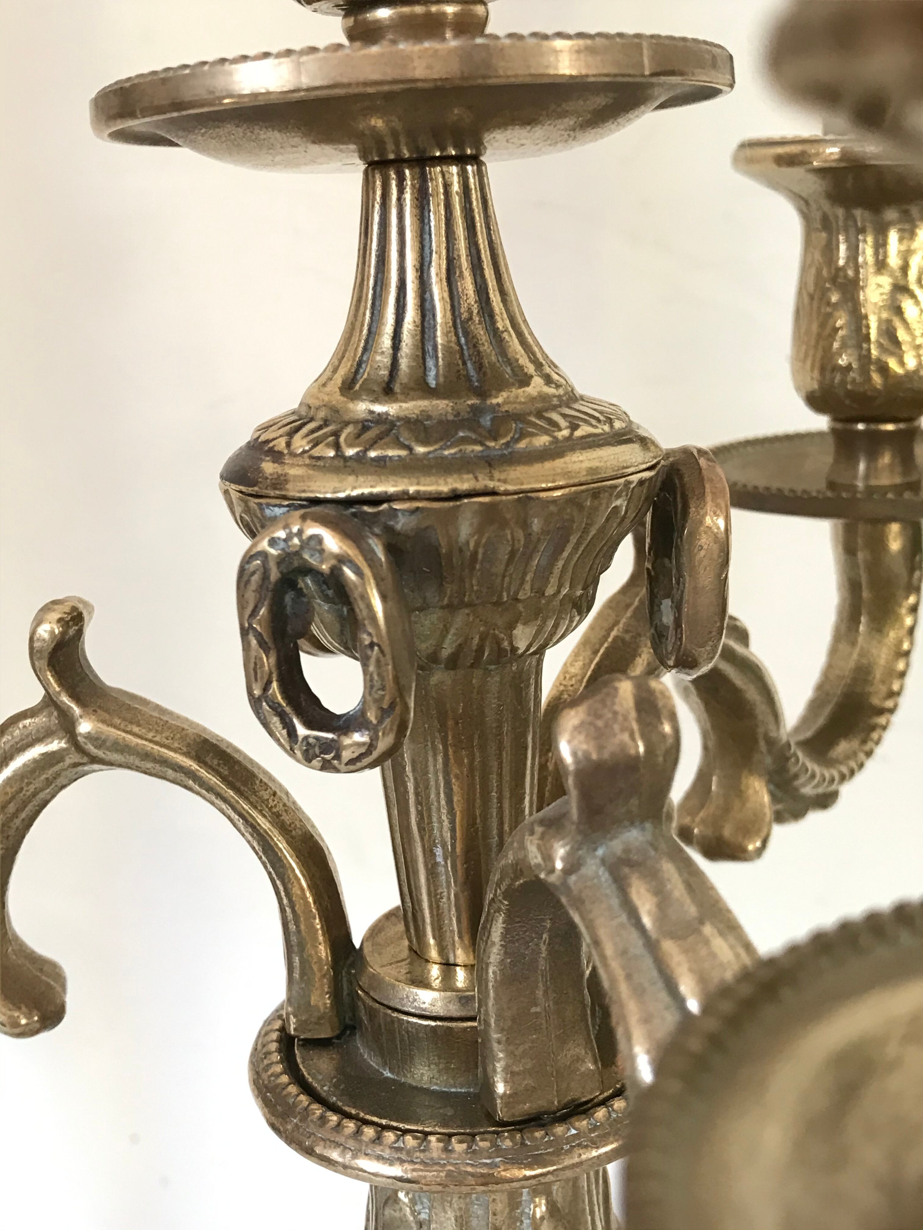 Pair of golden bronze candlesticks