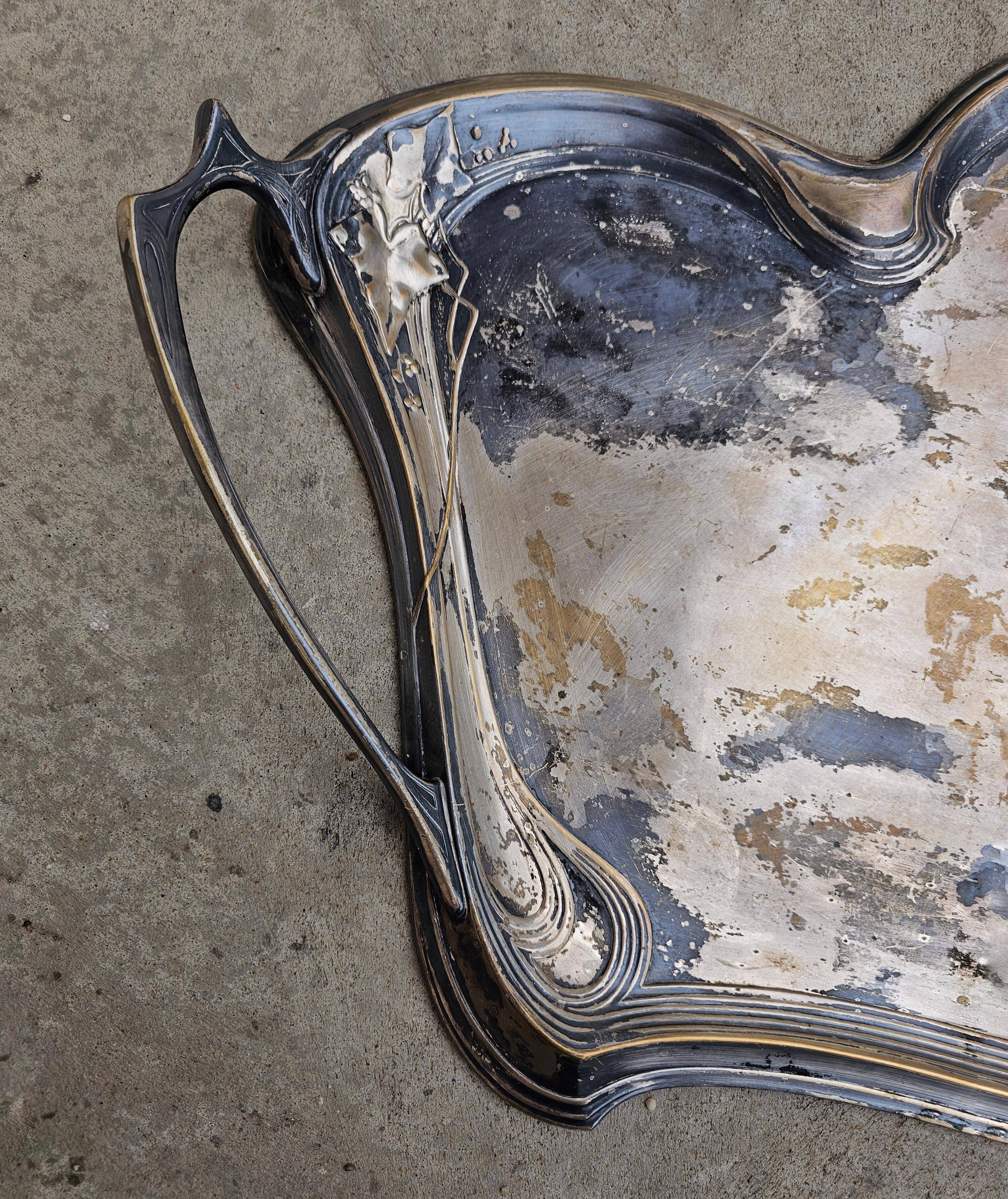 Art Nouveau service plateau WMF silver-plated, early 1900s