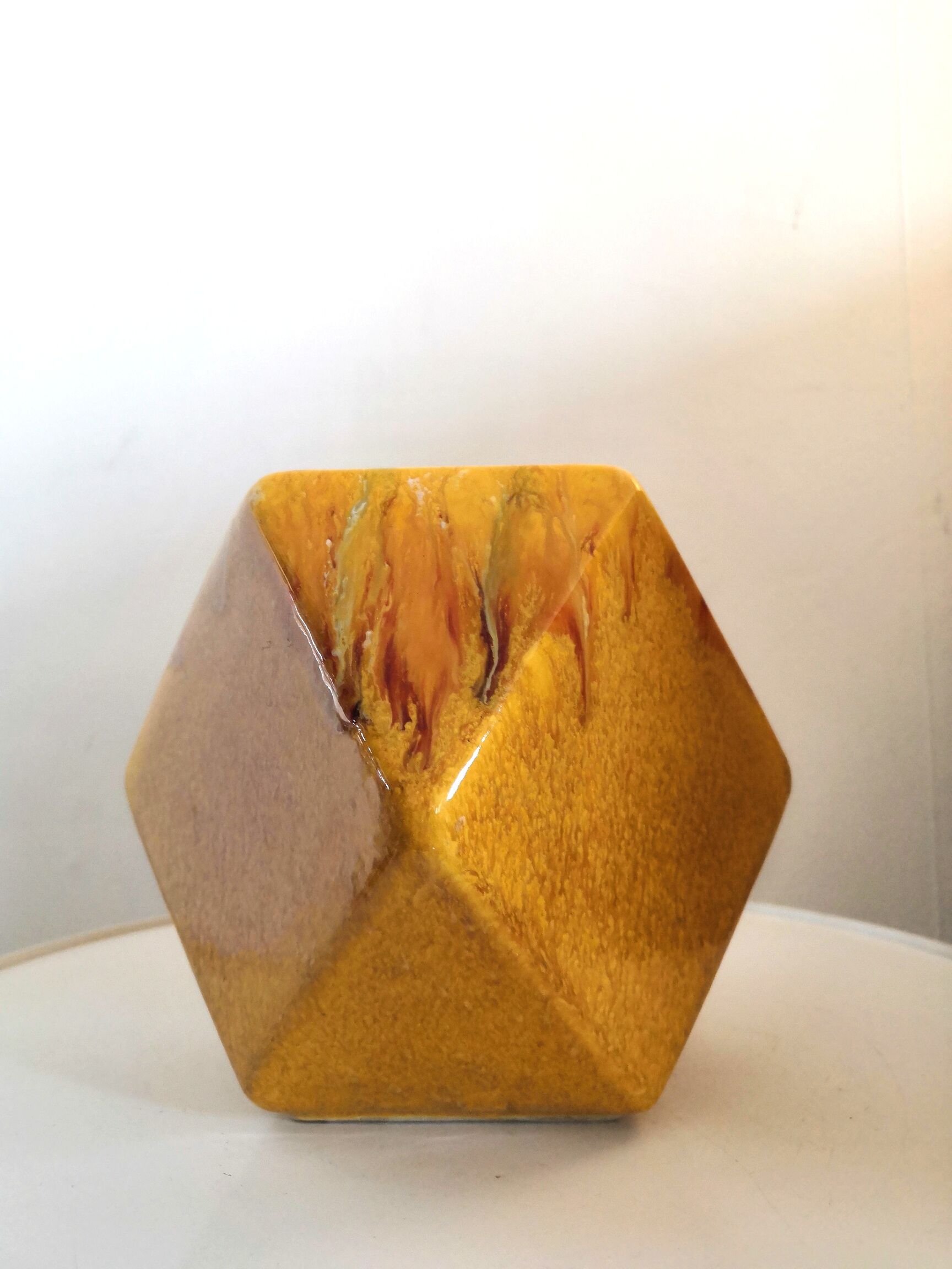 Ceramic vase shape geometric design 70s