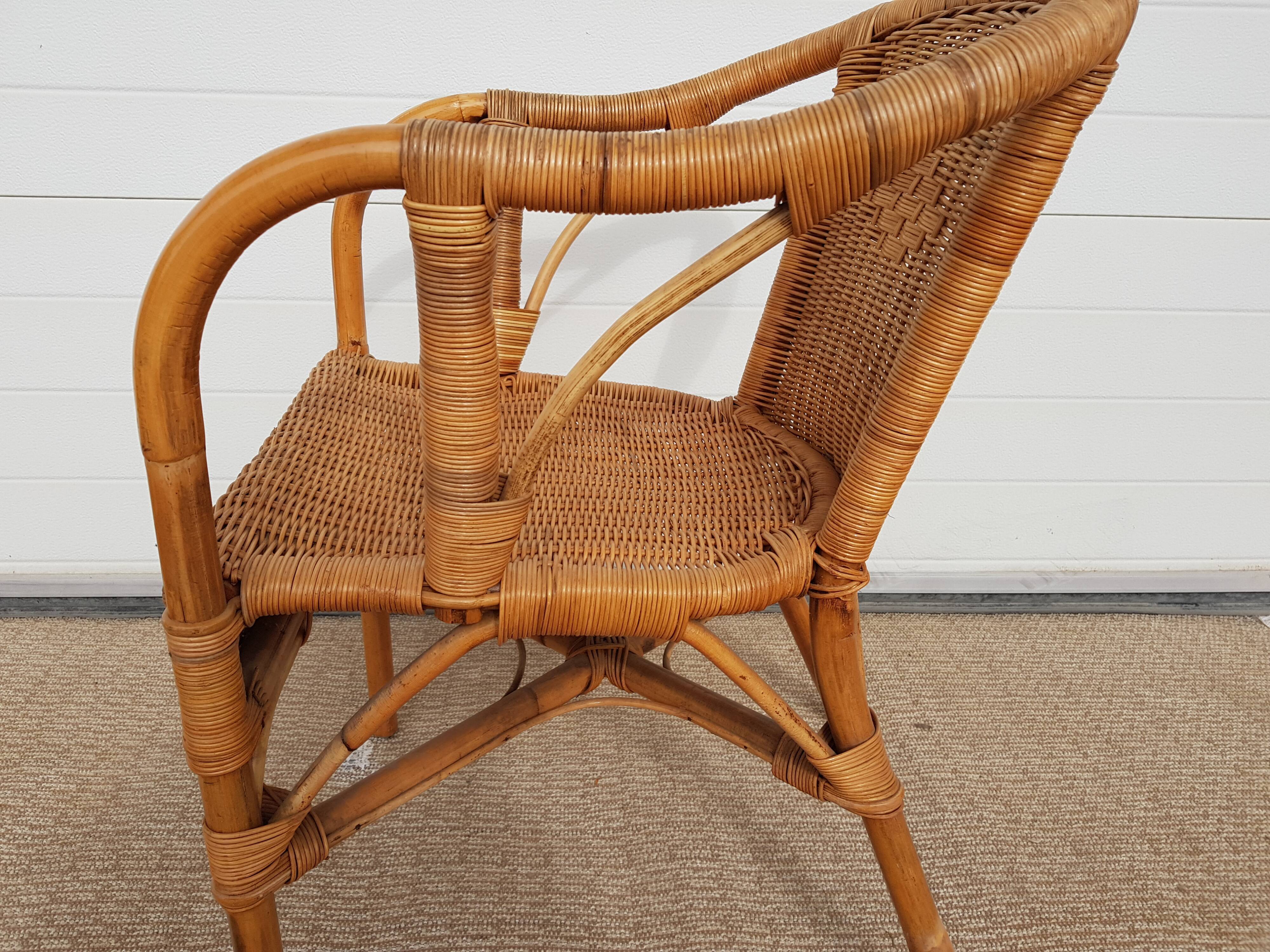 Old chair in bamboo 60s
