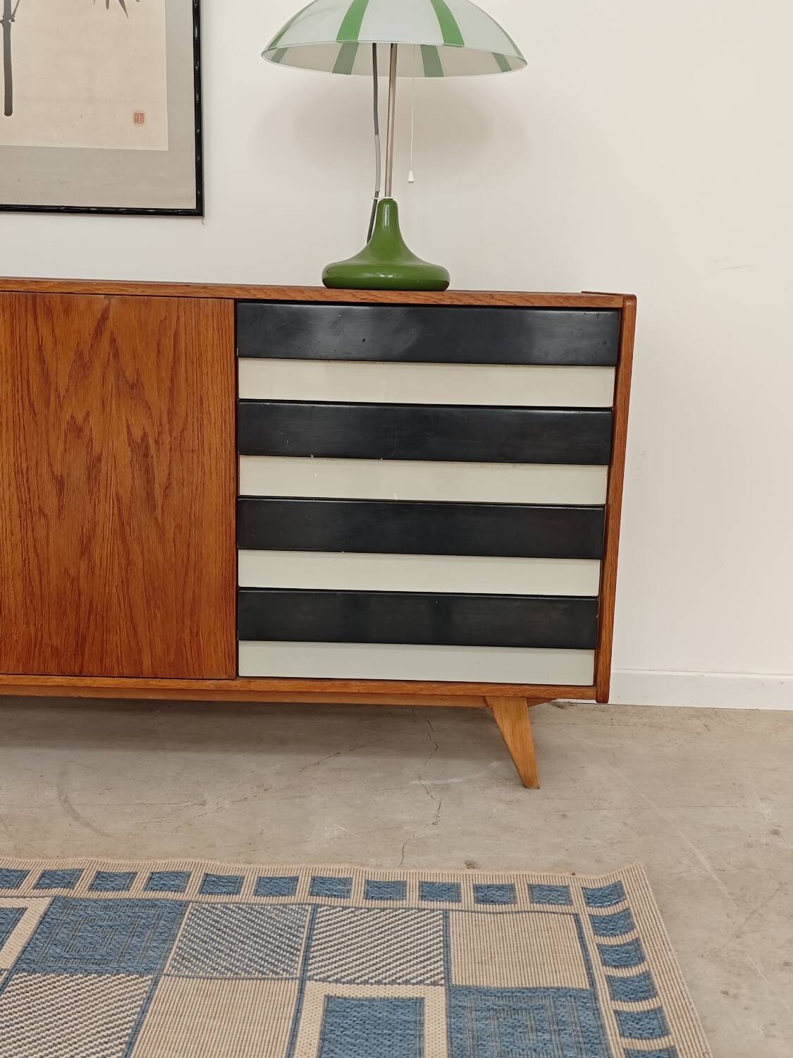 Enfilade U 460 black and white Jiri Jiroutek for Interiér Praha 1960