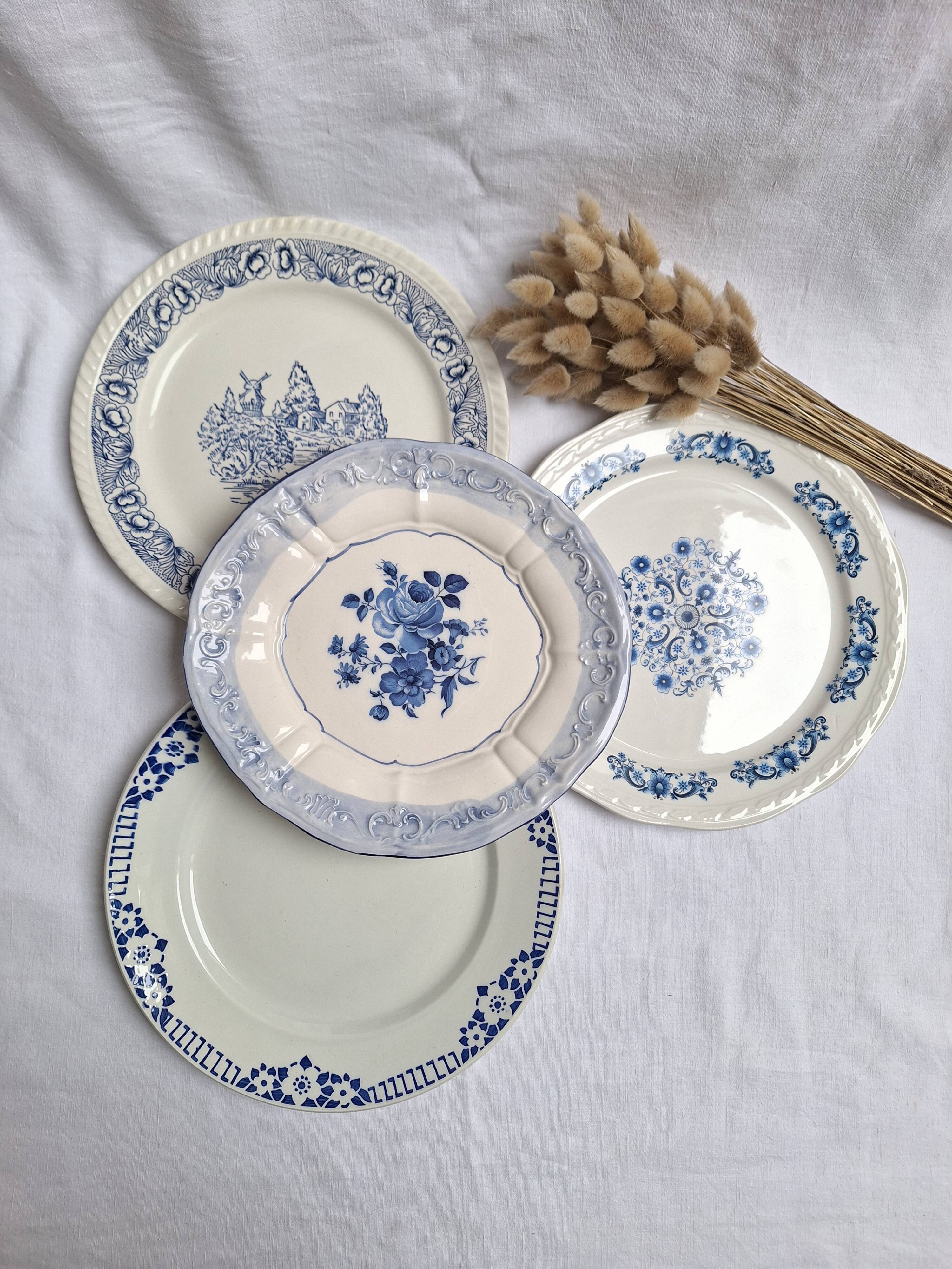 Vintage blue dinner plates