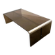 Smoked Glass Coffee Table Radice & Galotti with Chrome Details, Italy, 1970s