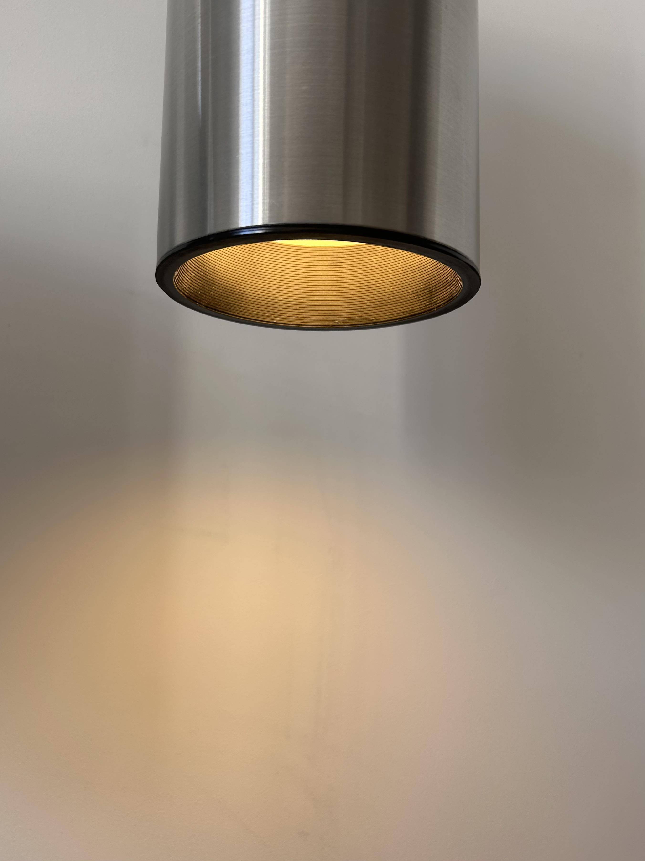 Pair of vintage wall lights, brushed metal, Bur Leucthen Germany 1970