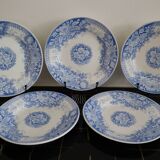 Set of 5 flat plates Sarreguemines Jardinière