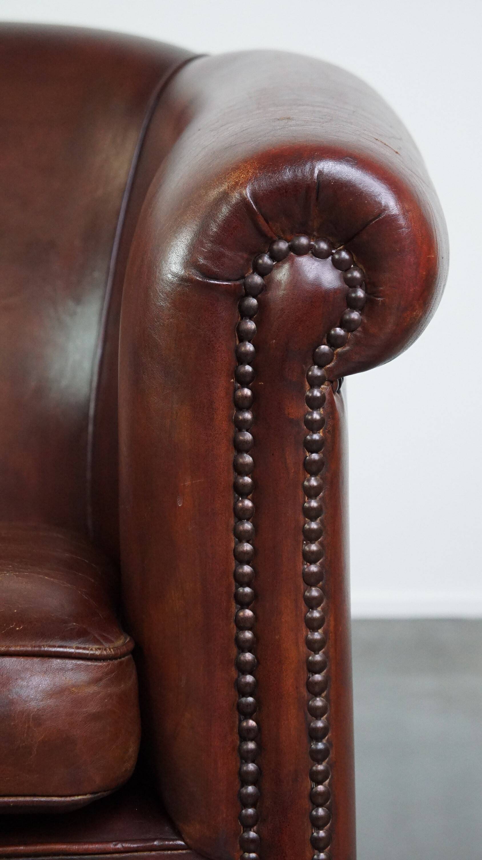 sheepskin leather club armchair