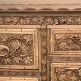 Carved solid Padouk chest of drawers 1950