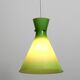 Very beautiful Mid Century flashed glass Diabolo pendant lamp in Green