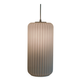 Large Italian architectural pendant loght in opaline glass - Attributed to Arredoluce.