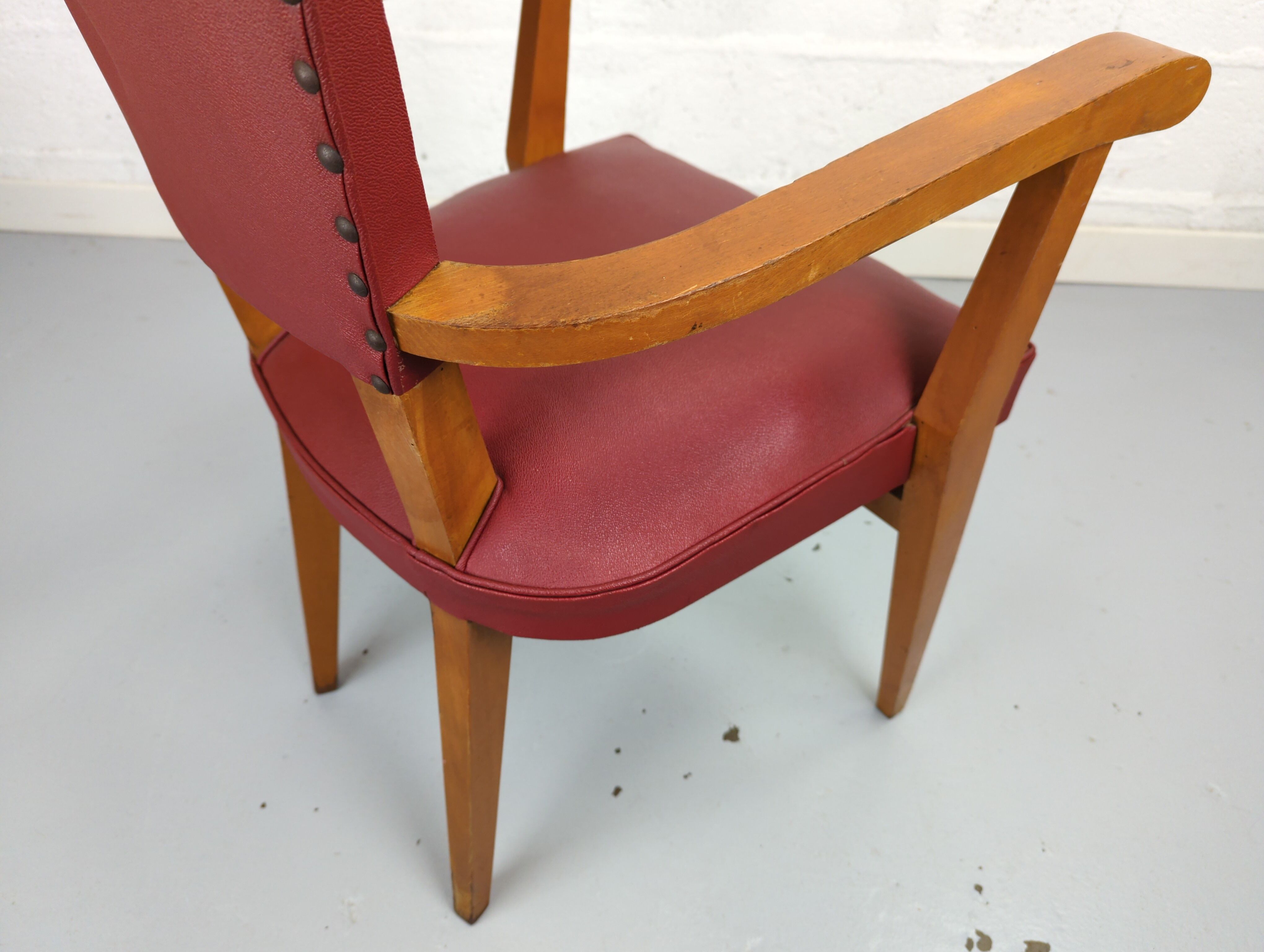 Vintage red bridge chair
