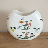 Half-moon vase Gien decoration Birds of Paradise
