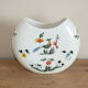 Vase demi-lune Gien décor oiseaux de paradis