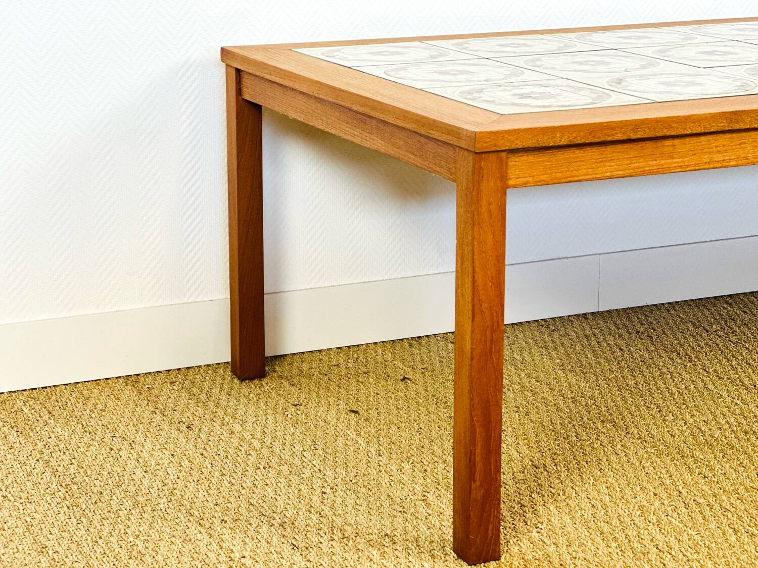 Scandinavian teak and ceramic coffee table, 1960s