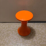 Vintage orange Tam Tam stool – Original stamp – 1970s