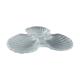 Empty cut molded glass pocket press decoration with three shells