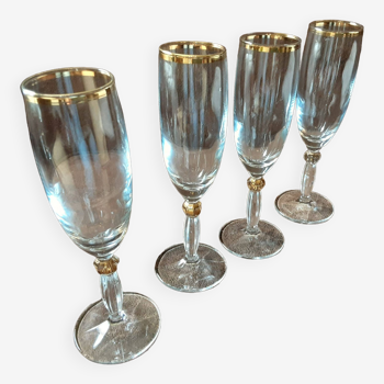 Lot de 4 flûtes champagne cristal