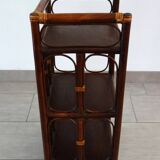 Small vintage bamboo and rattan bookcase