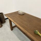 1950s farmhouse table in oak and walnut