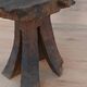 Tabouret brutaliste en chêne