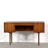 Midcentury Meredew Desk In Walnut And Brass.