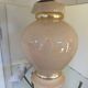 Beige cracked ceramic lamp base Le Dauphin Leffard model