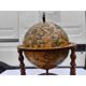 Bar globe terrestre vintage mappemonde en bois avec roulettes