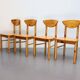 Set van 4 vintage eetkamerstoelen grenen