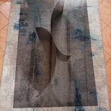 Brushed steel coffee table space age