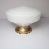 Globe opaline and brass plafon d30cm