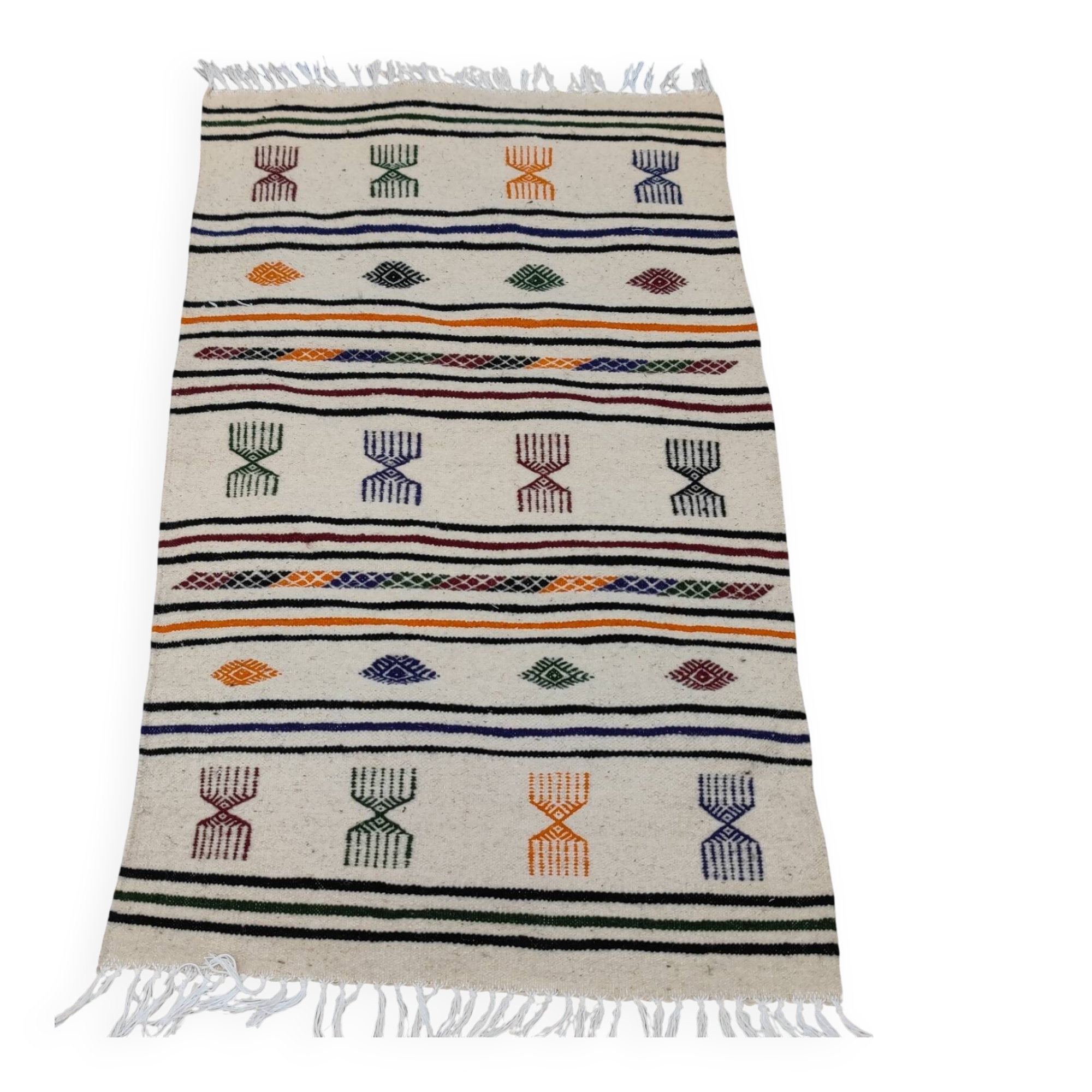 Handmade rug with Berber patterns