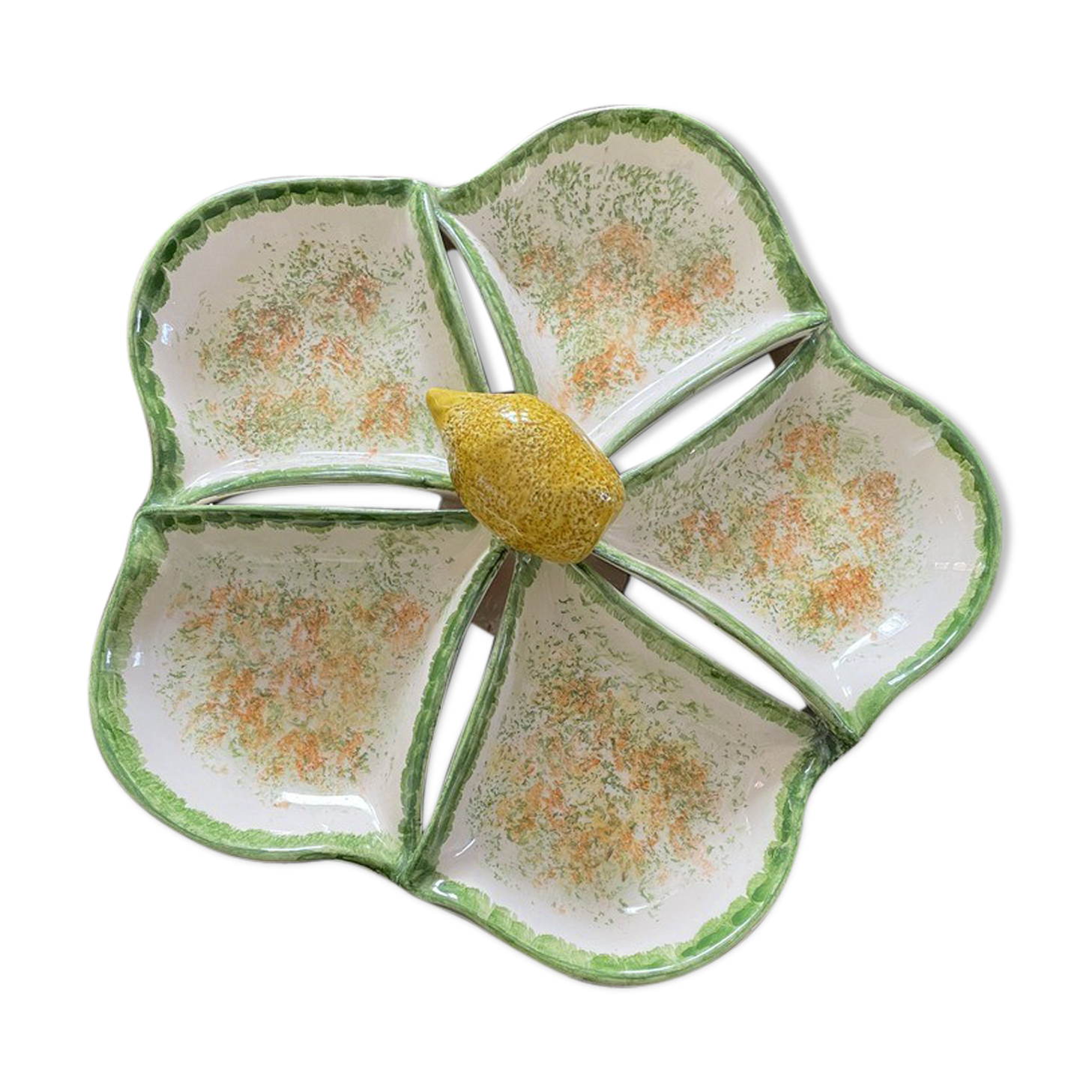 Plat compartimenté à décor de citron