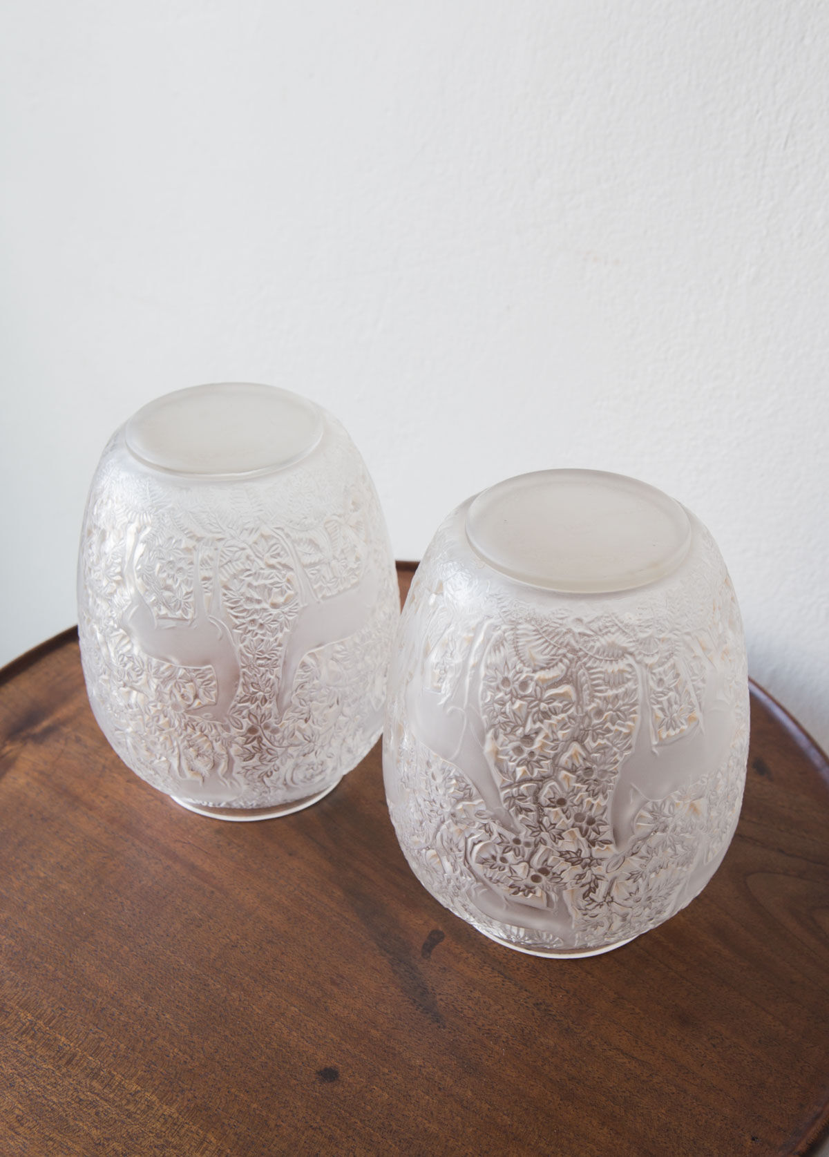 Paire vases modèle Biches Lalique