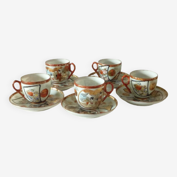 Asian porcelain mocha coffee cups geisha japan