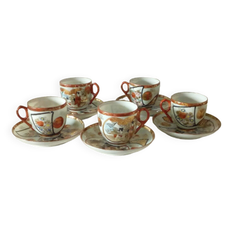 Asian porcelain mocha coffee cups geisha japan