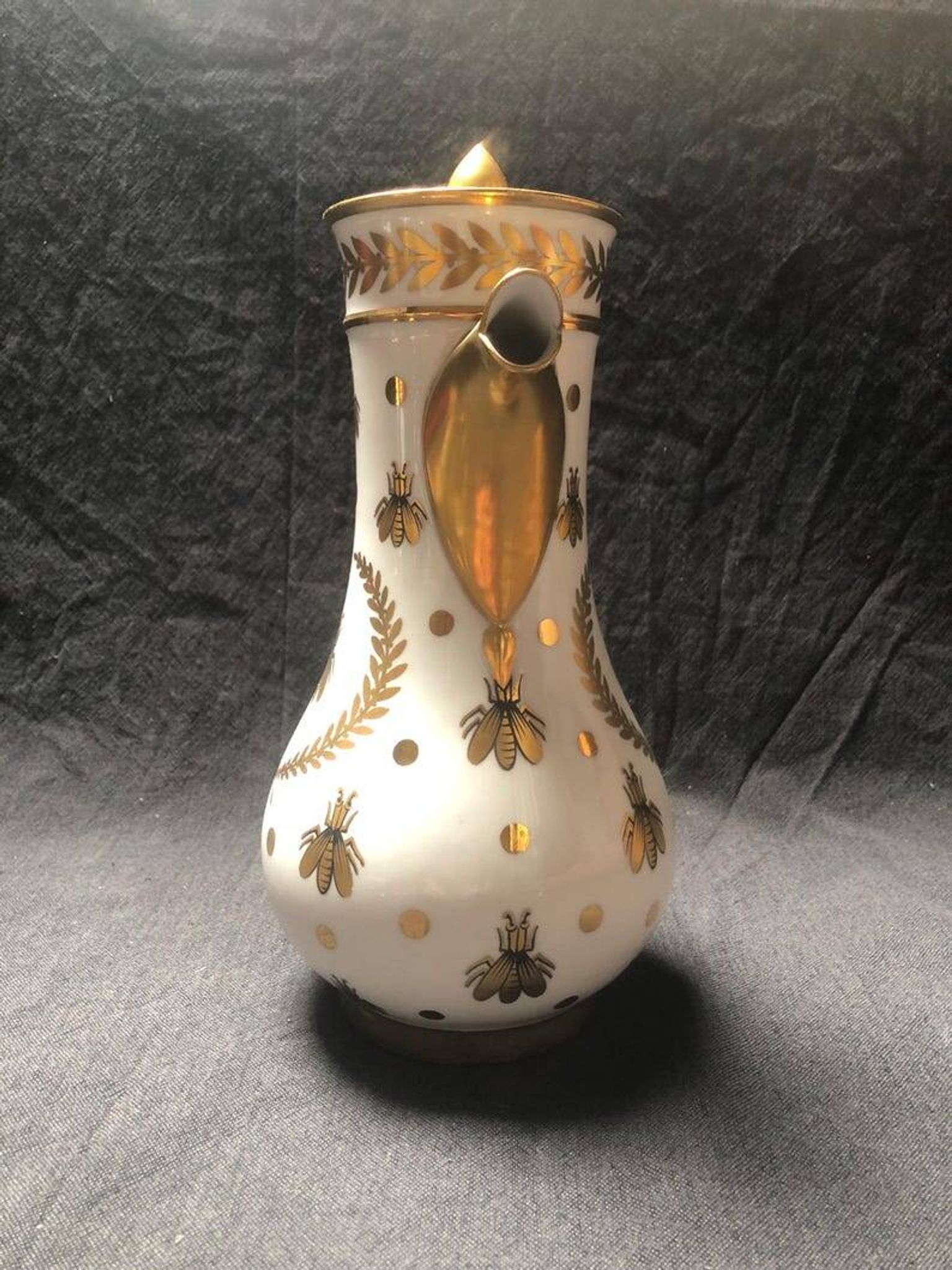 Vintage Limoges Porcelain Chocolate Set: Empire Style, Hand-Painted Bees