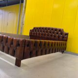 1980's Chesterfield Brown leather Bed.