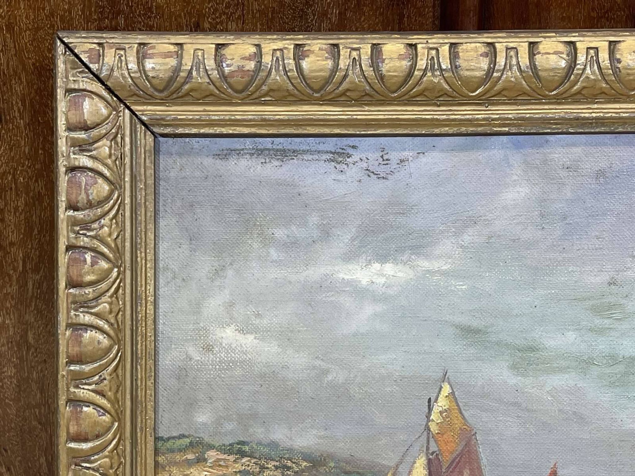 Marine, Huile sur toile signée Victorès