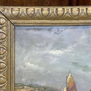 Marine, Huile sur toile signée Victorès