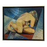 Modern painting by R. Smyth (1991) – Geometric nude