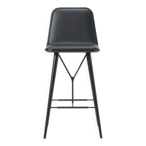 Tabourets cuir noir Fredericia