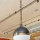 Large Hicks globe pendant light in bronze and glass by Thomas O'Brien USA