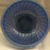 Glass cut several colors, dominant blue