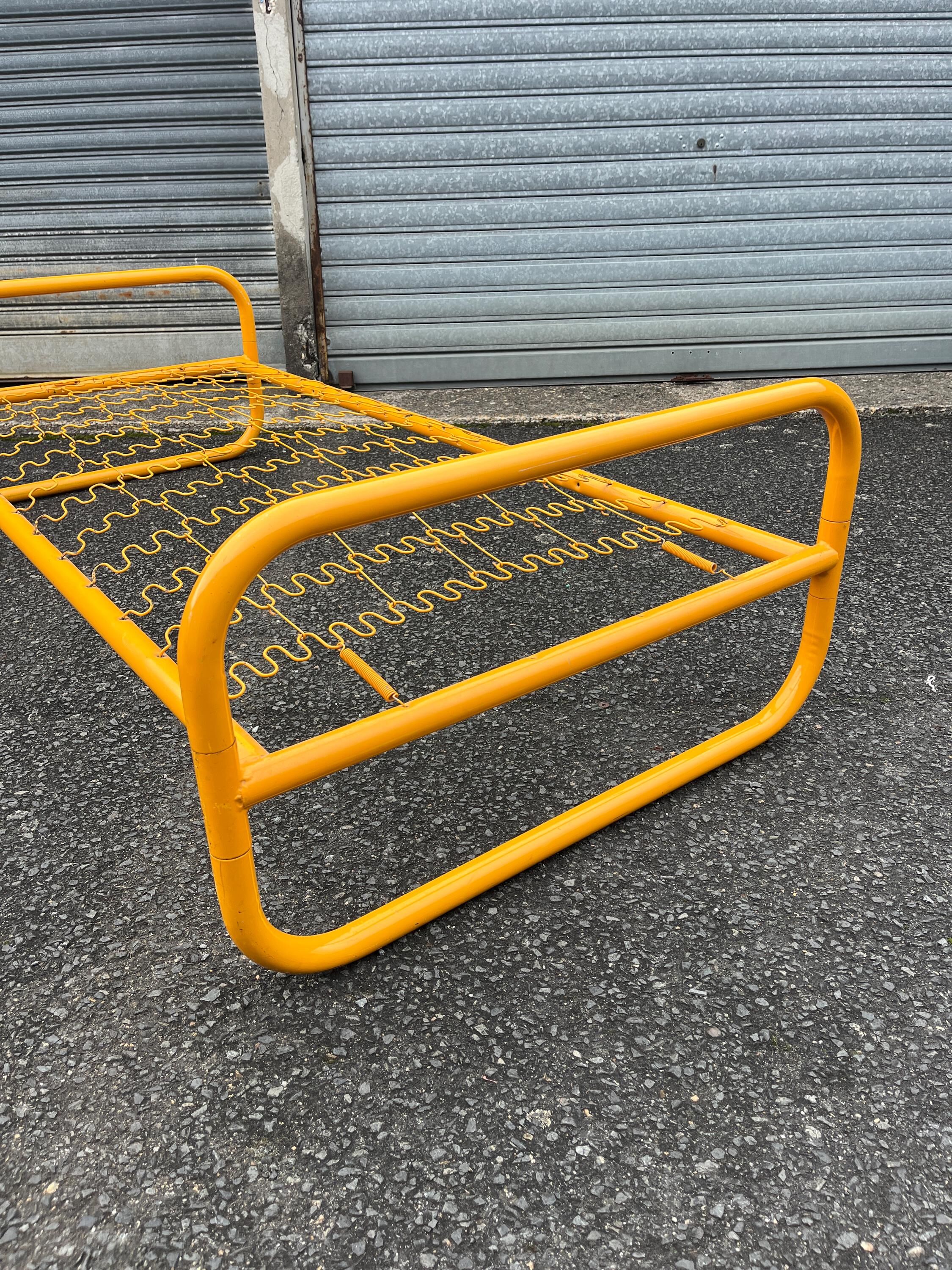 Pair of metal beds by Marc Berthier, Twenty Tube collection, 1972