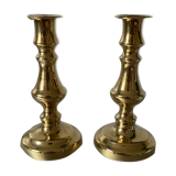 Lot of two ancient chandeliers in golden brass