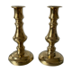 Lot of two ancient chandeliers in golden brass