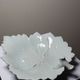 Large celadon porcelain vine leaf bowl by L. Michelaud, vintage Limoges