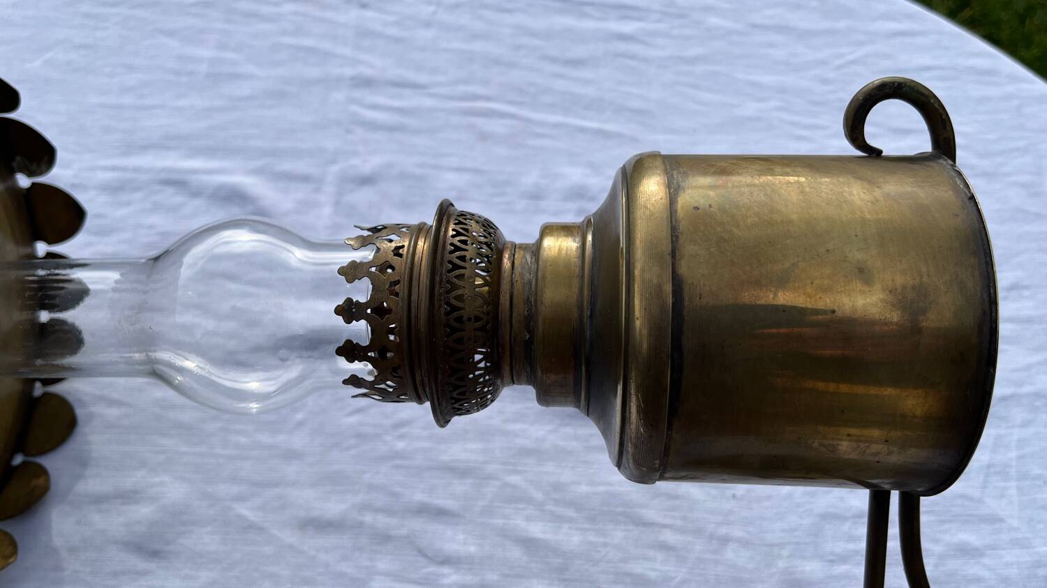 Vintage kerosene lamp copper wall light