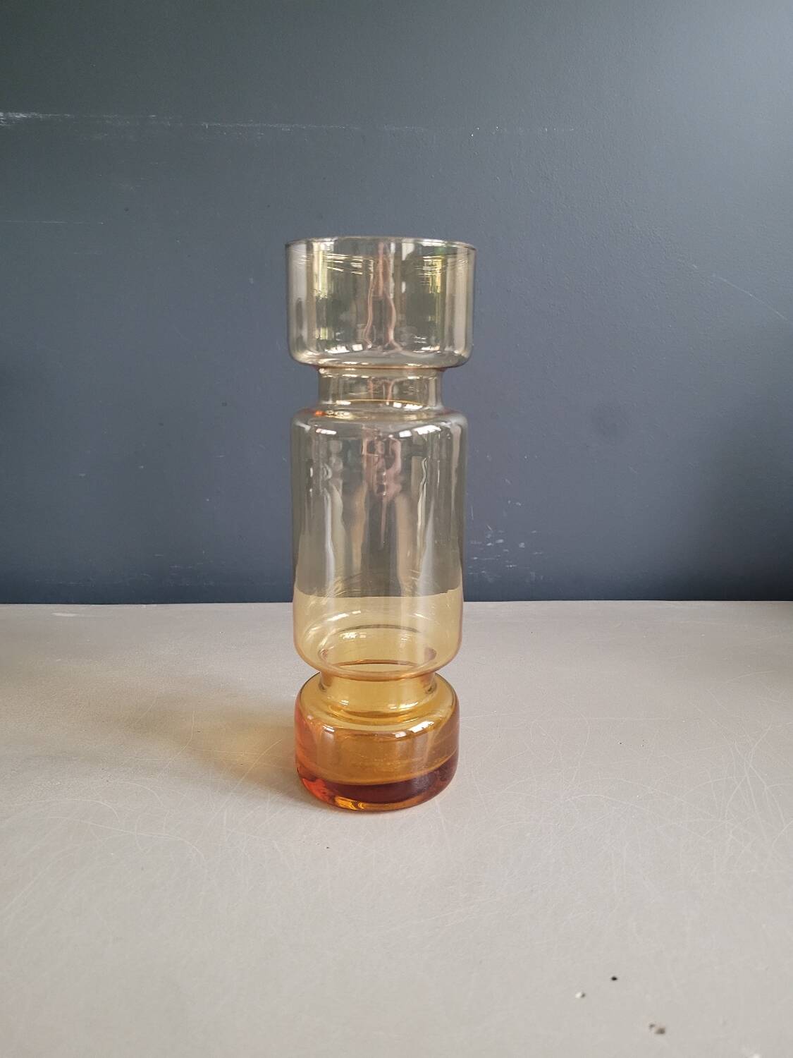 Amber tinted glass cylinder vase