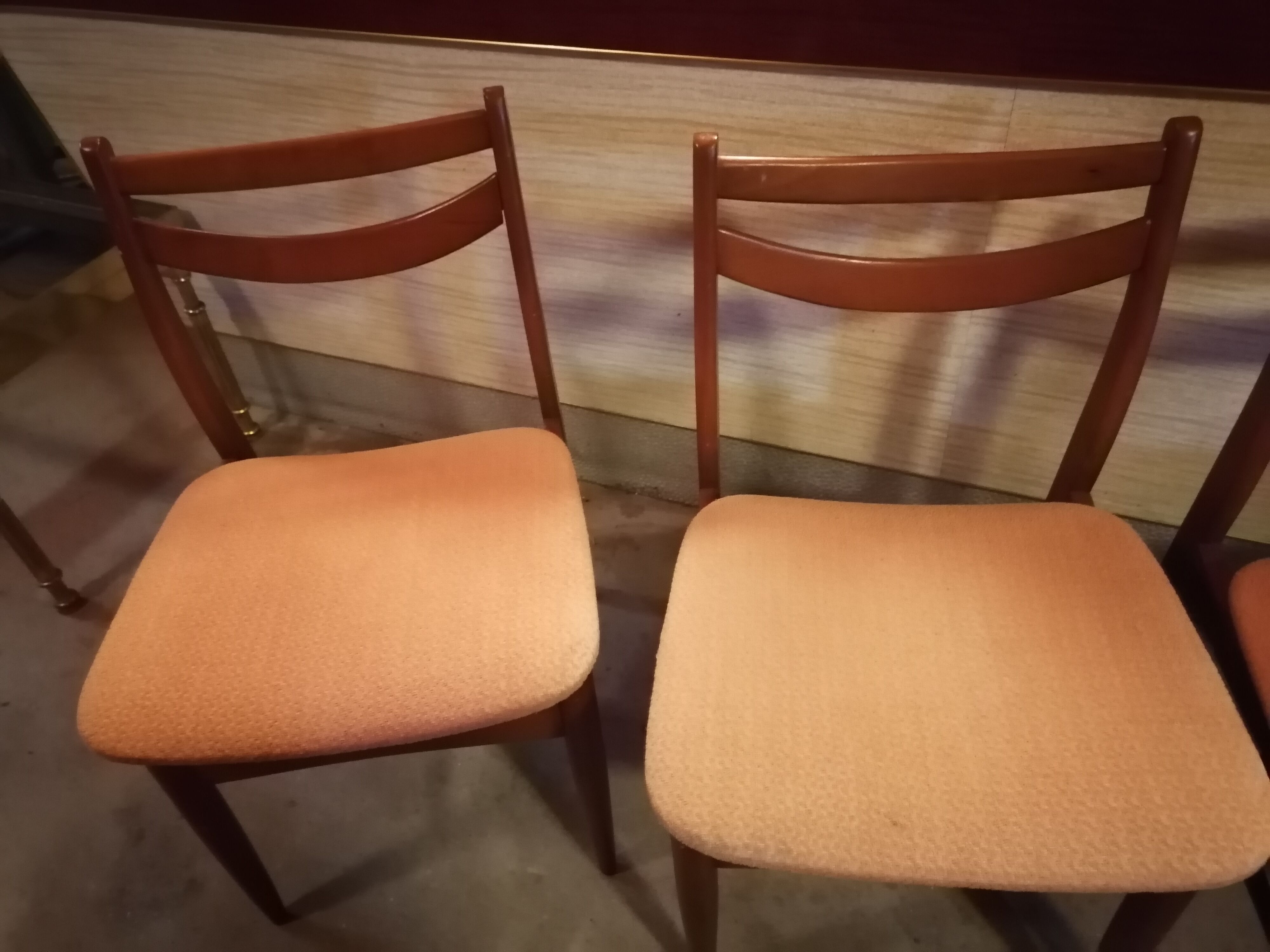 Set of 4 Scandinavian teak chairs 1960 fabric