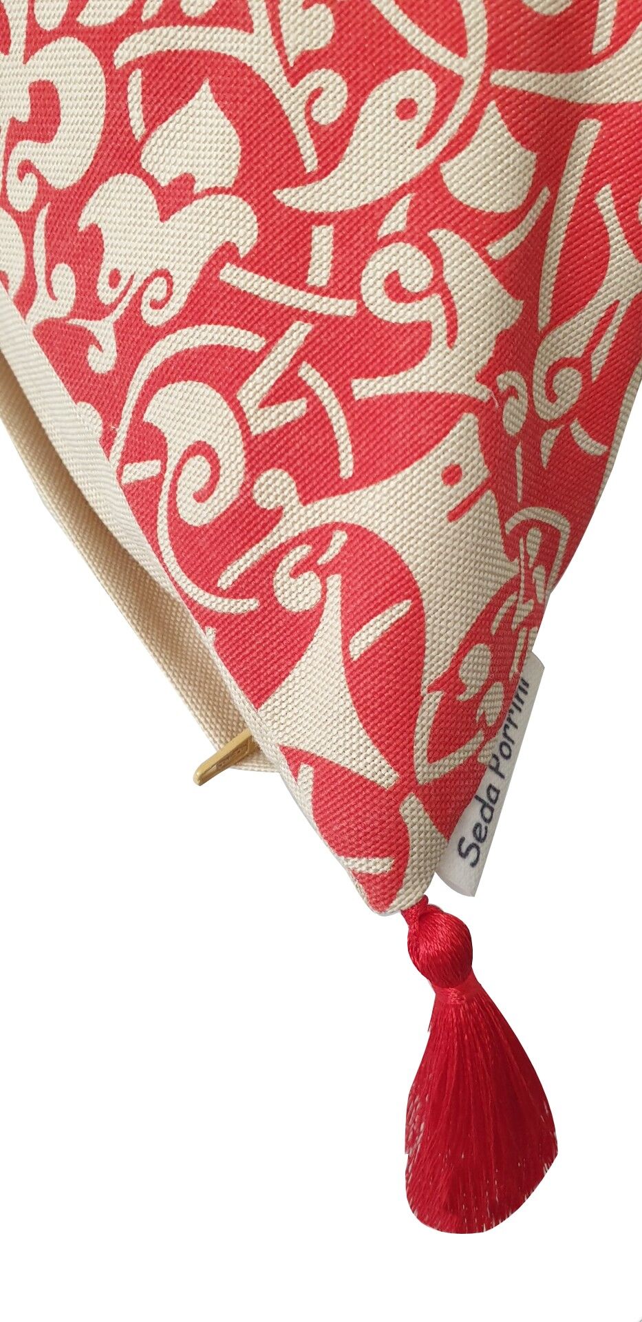 Housse de coussin etnik beige rouge atomique - 50 x 50